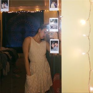 FREE PEOPLE laced cream dress